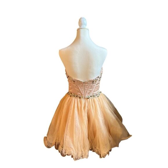 Hannah S Vintage Prom Mini Dress Jeweled Dazzling Tulle Skirt US 8 See Details - Picture 6 of 9